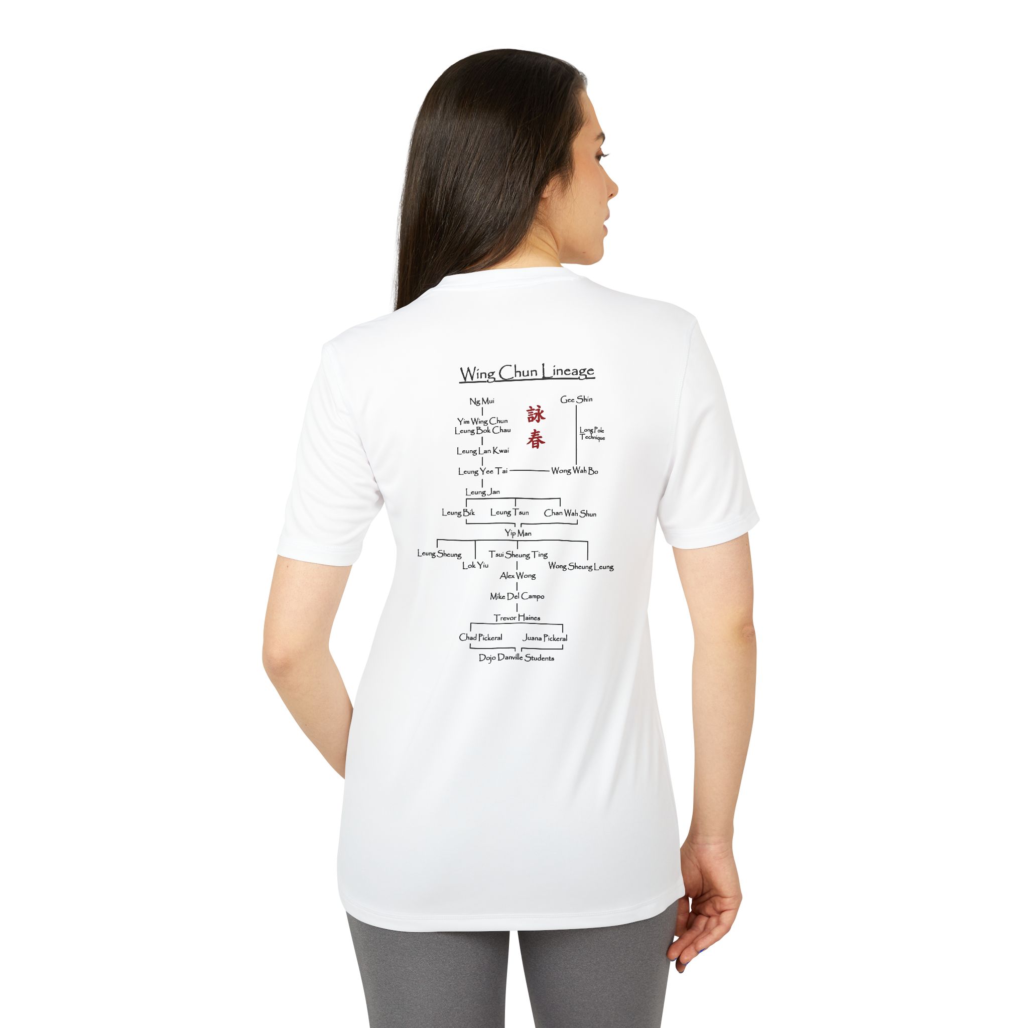 Dojo Danville Martial Arts Sports T-Shirt — Wing Chun Lineage Graphic Tee (White) - Image 4