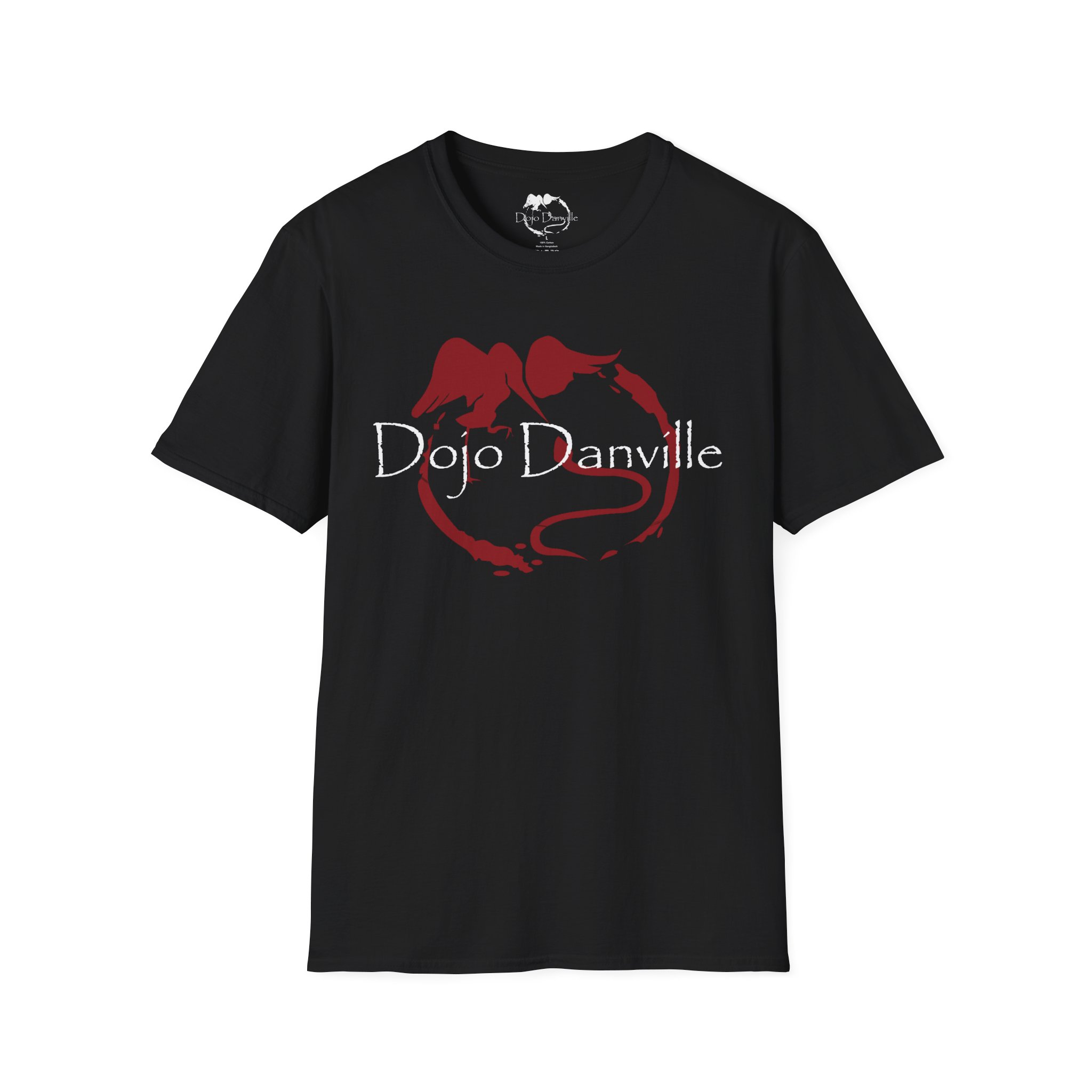 Dojo Danville Martial Arts T-Shirt — Black Shirt with Red Logo & Wing Chun Lineage